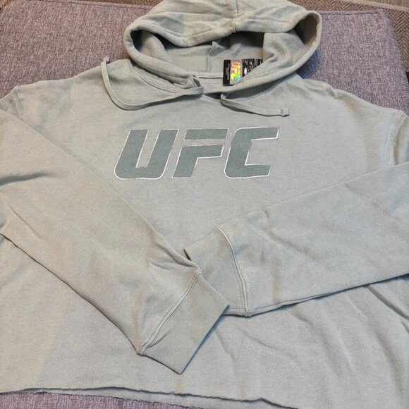 UFC Crop Hoodie, Color: Sage, Large - Picture 2 of 10